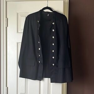 SHEIN Black Blazer with Silver Buttons